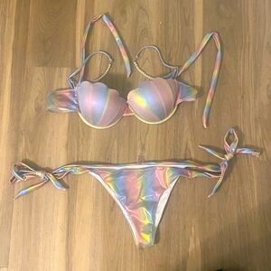 Holographic Mermaid Style Bikini Set